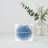 Holographic Signature Script Modern Glam Glitter Aanbevelingskaartje (Staand voorkant)