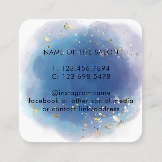 Holographic Signature Script Modern Glam Glitter Afsprakenkaartje (Achterkant)