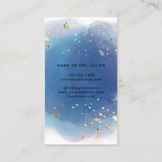 Holographic Signature Script Modern Glam Glitter Afsprakenkaartje (Achterkant)