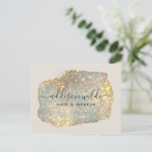 Holographic Signature Script Modern Glam Glitter Briefkaart (Staand voorkant)