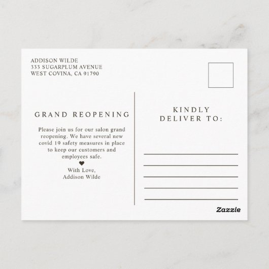 Holographic Signature Script Modern Glam Glitter Briefkaart (Achterkant)