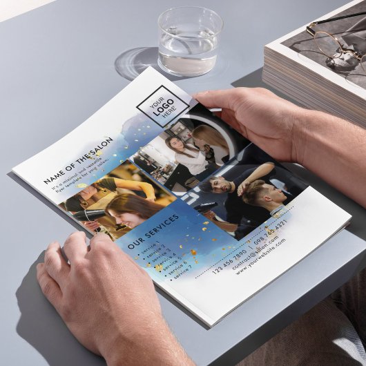 Holographic Signature Script Modern Glam Glitter Flyer