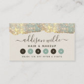 Holographic Signature Script Modern Glam Glitter Klantenkaartje (Voorkant)