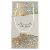 Holographic Signature Script Modern Glam Glitter Klein Cadeauzakje (Voorkant)
