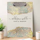 Holographic Signature Script Modern Glam Glitter Klembord