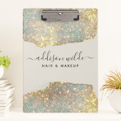 Holographic Signature Script Modern Glam Glitter Klembord