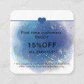 Holographic Signature Script Modern Glam Glitter Kortingskaartje (Voorkant)