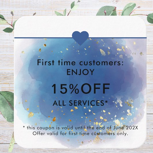 Holographic Signature Script Modern Glam Glitter Kortingskaartje