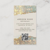 Holographic Signature Script Modern Glam Glitter Kortingskaartje (Achterkant)