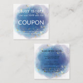 Holographic Signature Script Modern Glam Glitter Kortingskaartje (Voorkant / Achterkant)