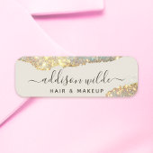 Holographic Signature Script Modern Glam Glitter Naamplaatje