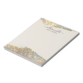 Holographic Signature Script Modern Glam Glitter Notitieblok (Linkerzijde)