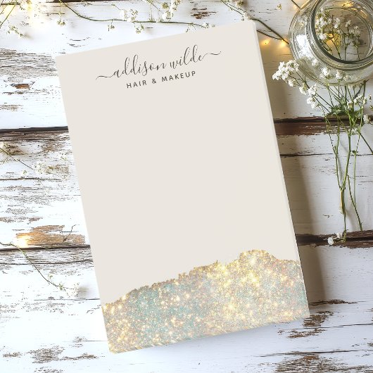 Holographic Signature Script Modern Glam Glitter Post-it® Notes