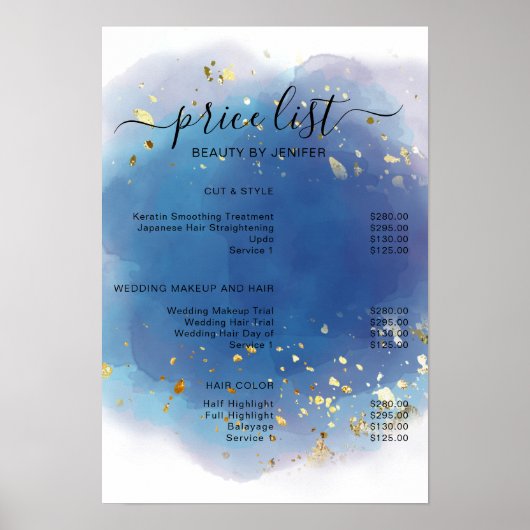 Holographic Signature Script Modern Glam Glitter Poster (Voorkant)