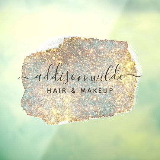 Holographic Signature Script Modern Glam Glitter Raamsticker (Vel 3)