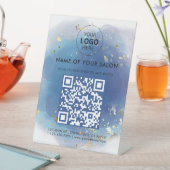 Holographic Signature Script Modern Glam Glitter Reclamebord Met Voetstuk (Insitu)