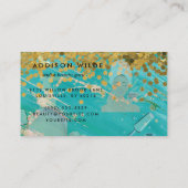 Holographic Signature Script Modern Glam Glitter Visitekaartje (Achterkant)