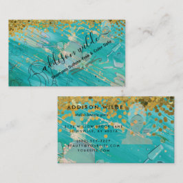 Holographic Signature Script Modern Glam Glitter Visitekaartje