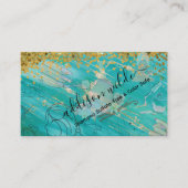 Holographic Signature Script Modern Glam Glitter Visitekaartje (Voorkant)