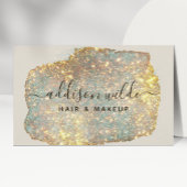 Holographic Signature Script Modern Glam Glitter Visitekaartje
