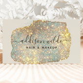 Holographic Signature Script Modern Glitter QR Visitekaartje
