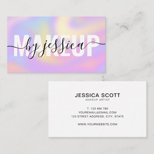 Holographic Signature Script Modern Visitekaartje (Voorkant / Achterkant)