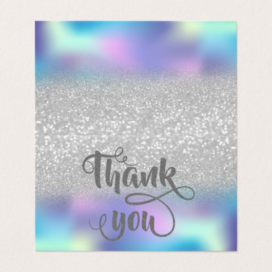 Holographic Silver Bokeh Hartelijk dank Visitekaartje (Buitenkant ongevouwen)
