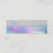 Holographic Silver Bokeh Instagram Social Media Mini Visitekaartje (Voorkant)