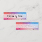 Holographic Silver confetti makeup kunstenaar Mini Visitekaartje (Voorkant / Achterkant)