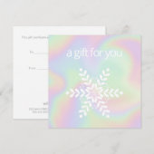 Holographic Snowflake Holiday Cadeaucertificaat (Voorkant / Achterkant)