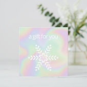 Holographic Snowflake Holiday Cadeaucertificaat (Staand voorkant)