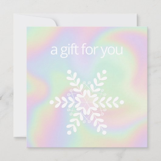 Holographic Snowflake Holiday Cadeaucertificaat (Voorkant)