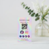 Holographic - Social Media QR Code Visitekaartje (Staand voorkant)