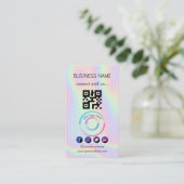 Holographic - Social Media QR Code Visitekaartje (Staand voorkant)