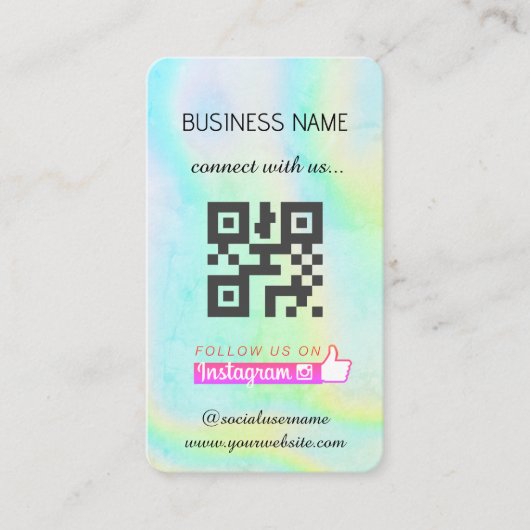 Holographic - Social Media QR Code Visitekaartje (Voorkant)