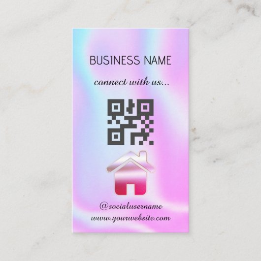 Holographic - Social Media QR Code Visitekaartje (Voorkant)