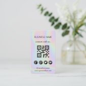 Holographic - Social Media QR Code Visitekaartje (Staand voorkant)