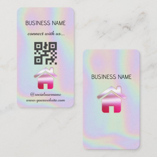 Holographic - Social Media QR Code Visitekaartje (Voorkant / Achterkant)