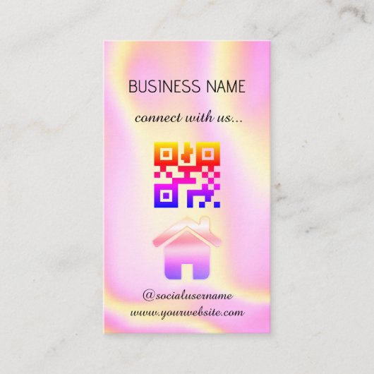 Holographic - Social Media QR Code Visitekaartje (Voorkant)