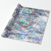 Holographic Sparkle Glitter Cadeaupapier (Uitgerold)