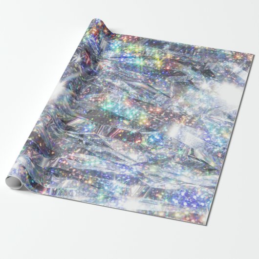 Holographic Sparkle Glitter Cadeaupapier (Uitgerold)