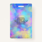 Holographic Sparkle Opal Iridescent Business ID Badge (Achterkant)