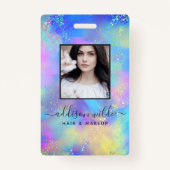 Holographic Sparkle Opal Iridescent Business ID Badge (Voorkant)