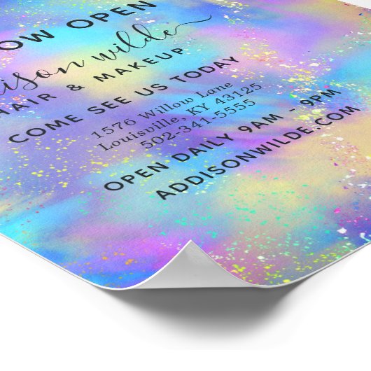 Holographic Sparkle Opal Iridescent Business Poster (Hoek)