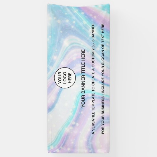 Holographic Sparkle Opal Iridescent Business Spandoek (Verticaal)