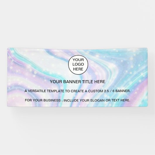 Holographic Sparkle Opal Iridescent Business Spandoek (Horizontaal)