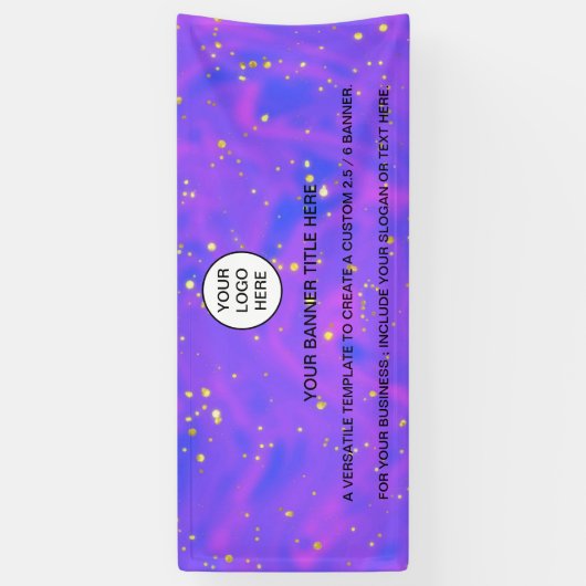 Holographic Sparkle Opal Iridescent Business Spandoek (Verticaal)
