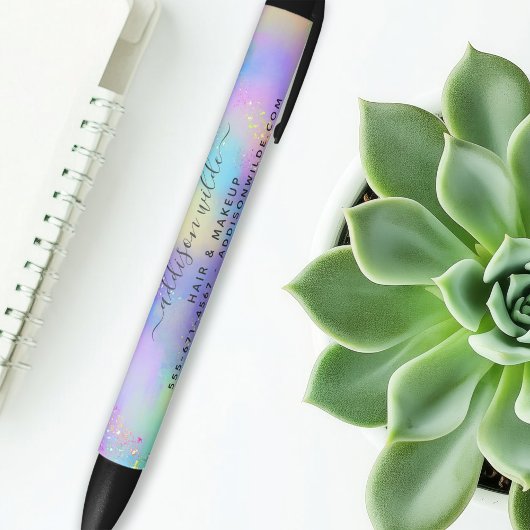 Holographic Sparkle Opal Iridescent Business Zwarte Inkt Pen