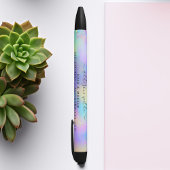 Holographic Sparkle Opal Iridescent Business Zwarte Inkt Pen
