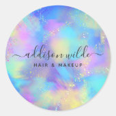 Holographic Sparkle Opal Iridescent Ronde Sticker (Voorkant)